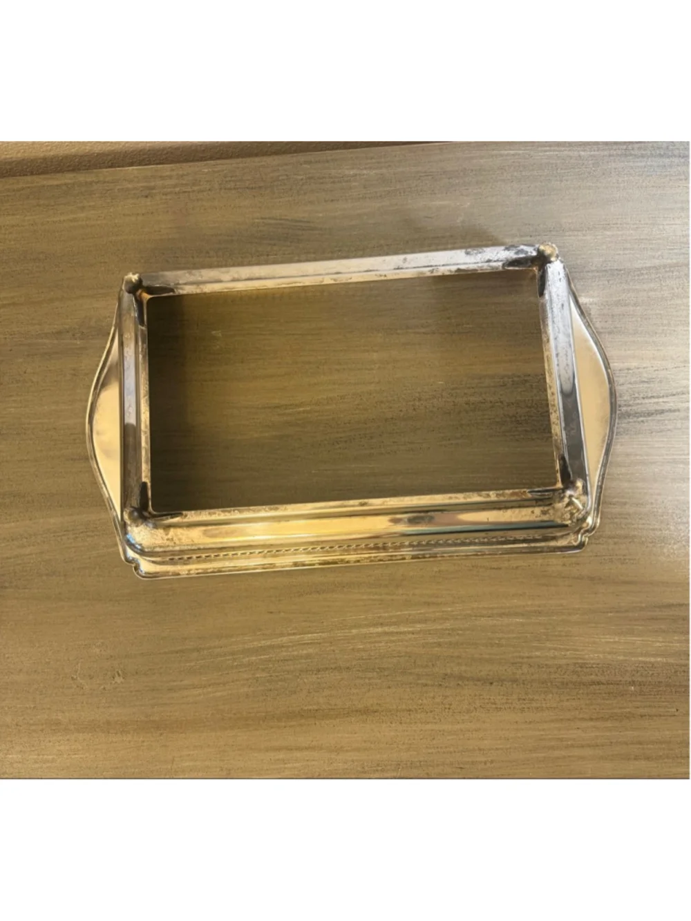 Vintage Silverplate Casserole Holder Tray Pierced Gallery Footed Fits Pyrex Dish